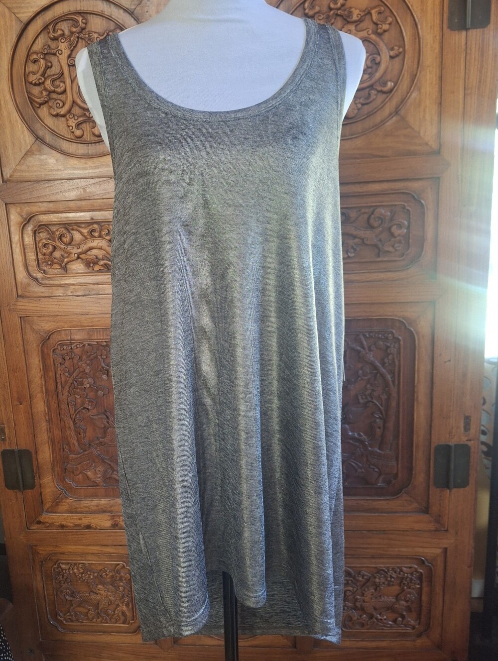 RVCA Women's Gray Scoop Neck Tank Dress